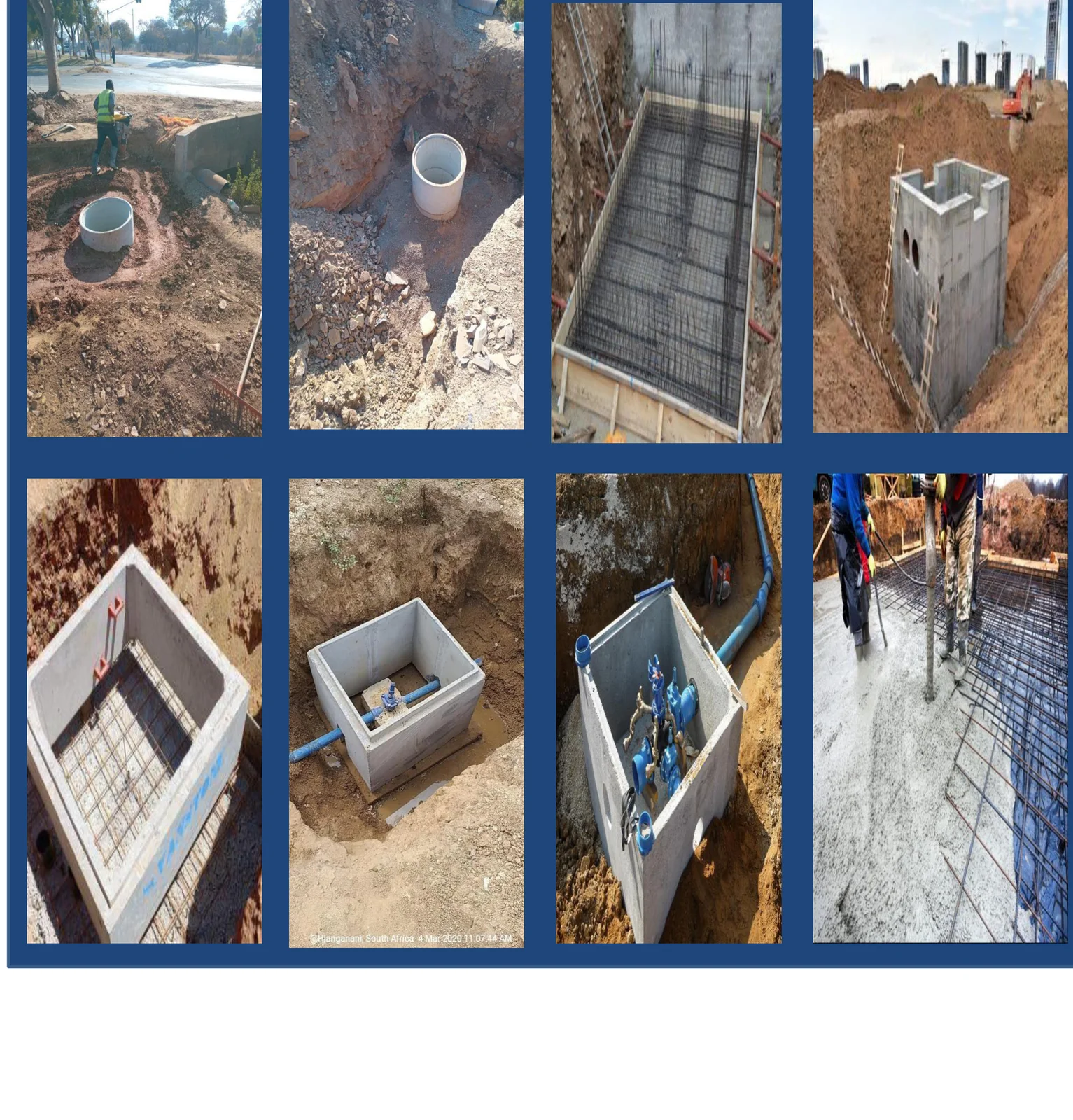 Precast Reinforced Concrete Water Manholes and Rings on-site